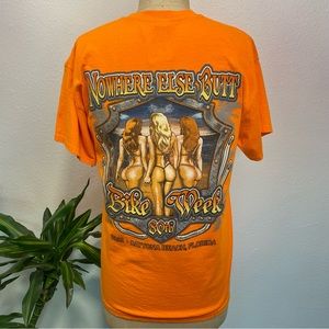 🍑 Nowhere Else Butt Bike Week 2021 Orange Biker Graphic Tee in Size Medium🍑